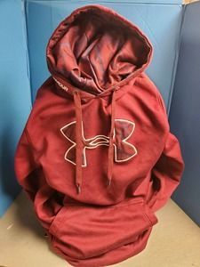 Under Armour Men's Maroon Fleece Loose Fit Big Logo Hoodie Large